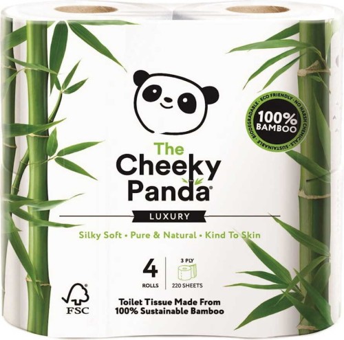 TOILET PAPER BAMBOO THREE LAYERS 4 ROLLS IN FOIL - CHEEKY PANDA