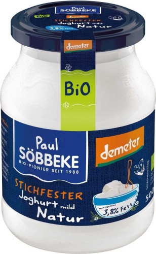 NATUURLIJKE YOGHURT (3,8% VET IN MELK) BIO 500 g (POT) - SOBBEKE