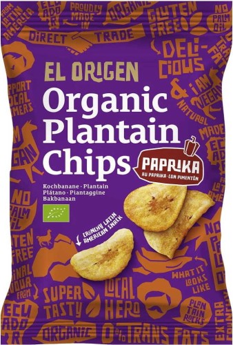 CHIPSY Z PLANTANA PAPRYKOWE BEZGLUTENOWE BIO 80 g - EL ORIGEN