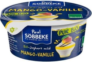 ROMIGE YOGHURT MANGO - VANILLE (3,8% VET IN MELK) BIO 150 g - SOBBEKE