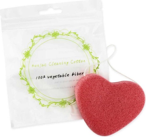 Konjac spons voor het reinigen van het gezicht roze hart - Better Than Foods