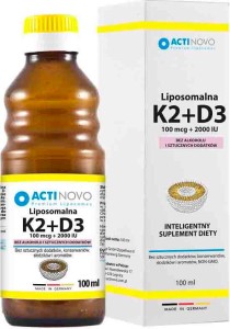 Vitamine K2 + D3 liposomale 100mcg + 2000IU 50 portions sans alcool 100ml ActiNovo