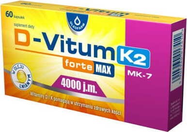 D-Vitum forte vitamine D en K 4000 IE D-3 K2 MK-7 100 mcg 60 capsules Oleofarm