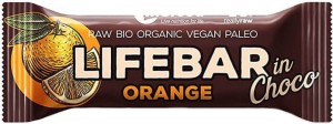 BAR WITH ORANGE IN RAW CHOCOLATE GLUTEN-FREE BIO 40 g - LIFEFOOD
