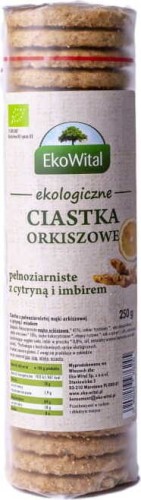 Ciastka orkiszowe pełnoziarniste z cytryną i imbirem BIO 250 g