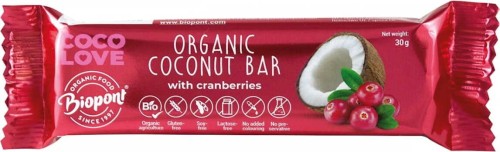 GLUTEN-FREE COCONUT BAR WITH CRANBERRY BIO 30 g - BIOPONT