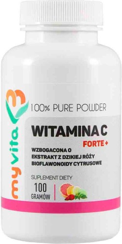 Witamina C Forte + Ekstrakt z dzikiej róży i bioflawonoidy cytrusowe 100g MyVita
