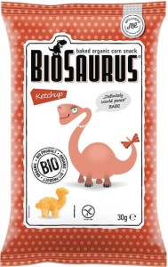 Chrupki kukurydziane Dinozaury o smaku ketchupowym bezglutenowy BIO 30 g Cibi
