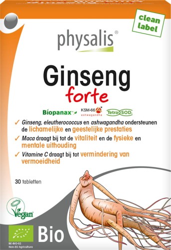 GINSENG FORTE BIO 30 COMPRIMÉS (34 g) - PHYSALIS