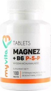 Magnesio Citrato de magnesio + B6 P-5-P en forma activa 100 comprimidos MyVita