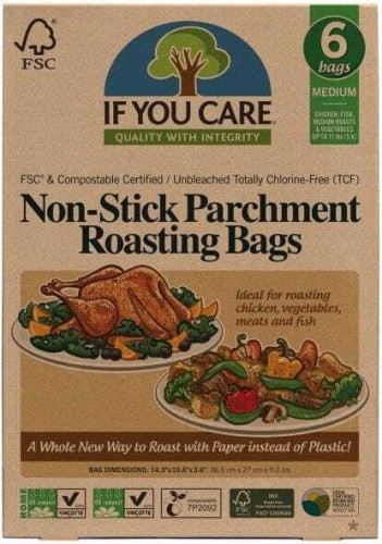 COMPOSTABLE BAKING BAGS, WHITE 6 szt - IF YOU CARE