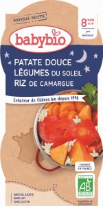 Bedtime dish, vegetable mix with sweet potatoes and rice from 8 months gluten-free BIO 2x200 g BABYBIO