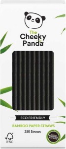 BLACK BAMBOO STRAWS 250 pcs - CHEEKY PANDA