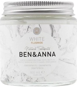 WHITENING TOOTHPASTE WITH FLUORIDE IN A JAR 100ml - BEN & ANNA