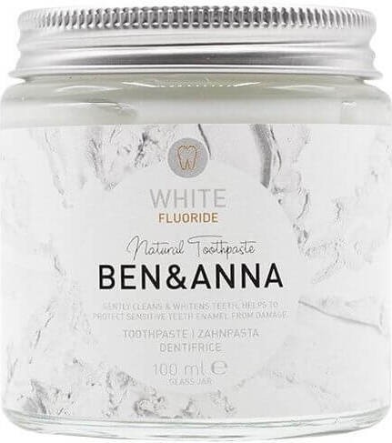 WHITENING TOOTHPASTE WITH FLUORIDE IN A JAR 100ml - BEN & ANNA