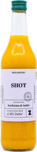 JUGO PARA CHUPITOS CALENTAMIENTOS CÚRCUMA - JENGIBRE BIO 500 ml - ZAKWASOWNIA