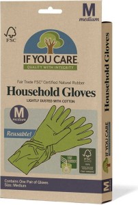 Herbruikbare latexhandschoenen maat m 1 paar - If You Care