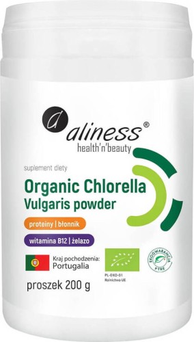 Organic chlorella Vulgaris powder 200 g Aliness