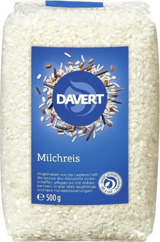 BIO ROUND WHITE RICE (MILK) 500 g - DAVERT
