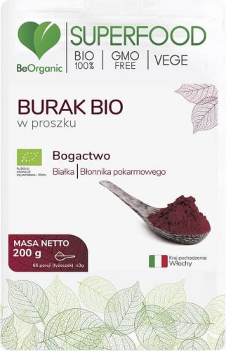 Poudre de betterave bio 66 portions 200g BeOrganic MedicaLine