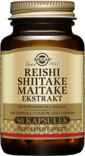 Extraits de Reishi Shiitake Maitake 50 gélules Solgar