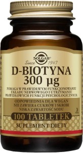 D-biotin 300ug 100 tablets Solgar
