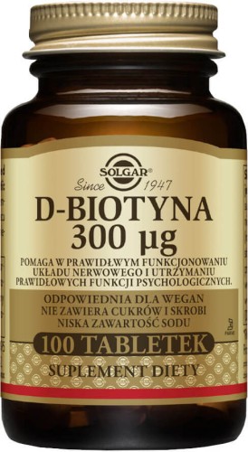 D-biotin 300ug 100 tablets Solgar