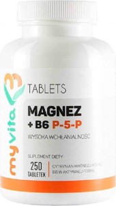 Citrate de magnésium et de magnésium + B6 P-5-P sous forme active 250 comprimés MyVita