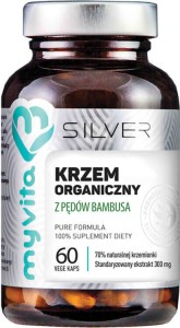 Silicium organique issu de pousses de bambou Extrait standardisé de silice naturelle 70% 300 mg 60 gélules MyVita Silver Pure
