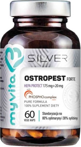 Mariadistel Forte Hepa Protect Standaardisatie voor 80% silymarine en 30% silybine 60 capsules MyVita Silver Pure