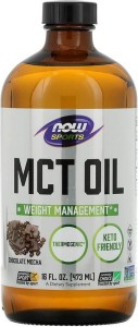 Oil MCT Medium-chain triglycerides chocolate mocha flavor 473 ml Now Foods Now Sports