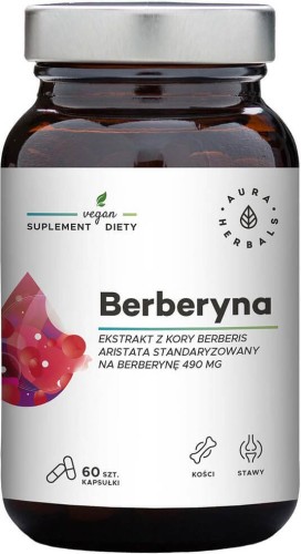 Berberineschorsextract Berberis aristata gestandaardiseerd op berberine 500 mg 60 capsules 21 g Aura Herbals