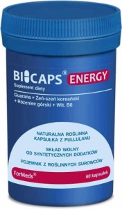 Bicaps Guarana Korean Ginseng Vitamian B6 Energy Mountain Rose 60 portions 60 gélules ForMeds