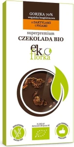 PREMIUM BITTER CHOCOLADE MET DATA EN VIJGEN GLUTENVRIJ BIO 85 g - EKOFLORKA