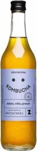 KOMBUCHA Z MIĘTĄ, RÓŻĄ I GRANATEM BIO 500 ml - ZAKWASOWNIA