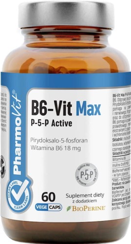 WITAMINA B6-VIT MAX P-5-P ACTIVE (18 mg) 60 KAPSUŁEK - PHARMOVIT (CLEAN LABEL)