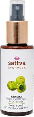 GRIJS EN ZACHTHEID VAN HET HOOFD HUIDGREEP HENNA EN AMLA 100 ml - SATTVA