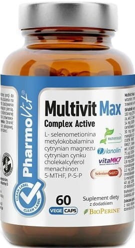 MULTIWITAMINY 60 KAPSUŁEK 35,42 g - PHARMOVIT (CLEAN LABEL)