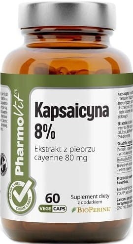 CAPSAICIN 8% 60 CAPSULES 19.2 g - PHARMOVIT (CLEAN LABEL)