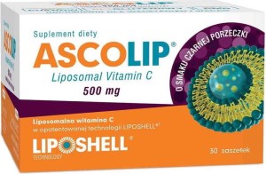 Liposomal vitamin C 500mg Liposomal Vitamin C 30 sachets of 5g blackcurrant flavour ascoLip