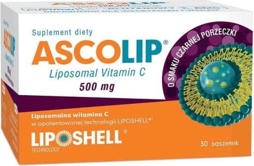Liposomal vitamin C 500mg Liposomal Vitamin C 30 sachets of 5g blackcurrant flavour ascoLip