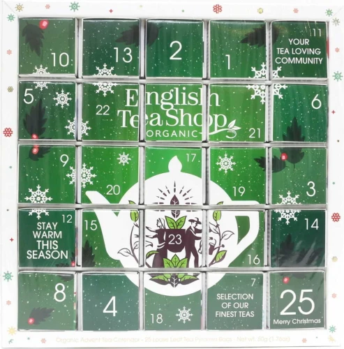 Theeservies Adventskalender groen (25x2) 50g English Tea Shop
