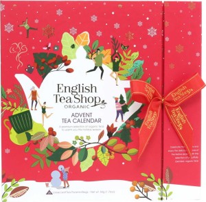 Kersttheeservies Adventskalender rood (25x2) 50g English Tea Shop