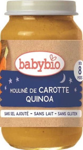 Bedtijdmaaltijd quinoa met wortelen vanaf 8 maanden glutenvrij BIO 200 g BabyBio