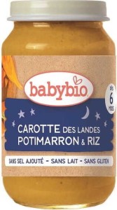 Bedtijdschotel - rijst met wortel en pompoen vanaf 6 maanden glutenvrij BIO 200 g BabyBio