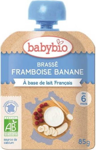 Framboos-banaan yoghurt dessert vanaf 6 maanden BIO 85 g BabyBio