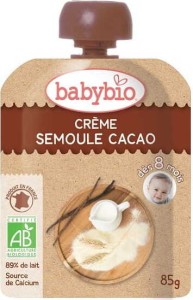 Melkdessert met cacaogriesmeel vanaf 8 maanden BIO 85 g BabyBio