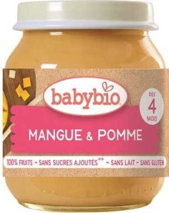 Mango-appel dessert vanaf 4 maanden glutenvrij BIO 130 g BabyBio