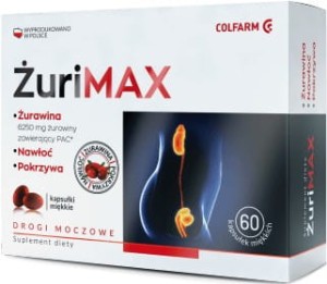 Cranberry 6250 mg Nettle Goldenrod ŻuriMax 60 tabletek Colfarm