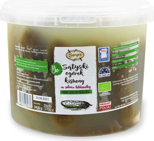 CUCUMBERS ARE TYSKIE ORGANIC 3.4 kg (1.7 kg) (BUCKET) - SĄTYRZ